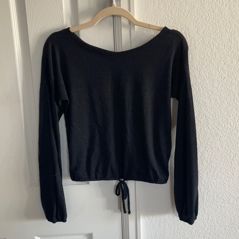 Long-Sleeve Cozy Cinch-Hem Top